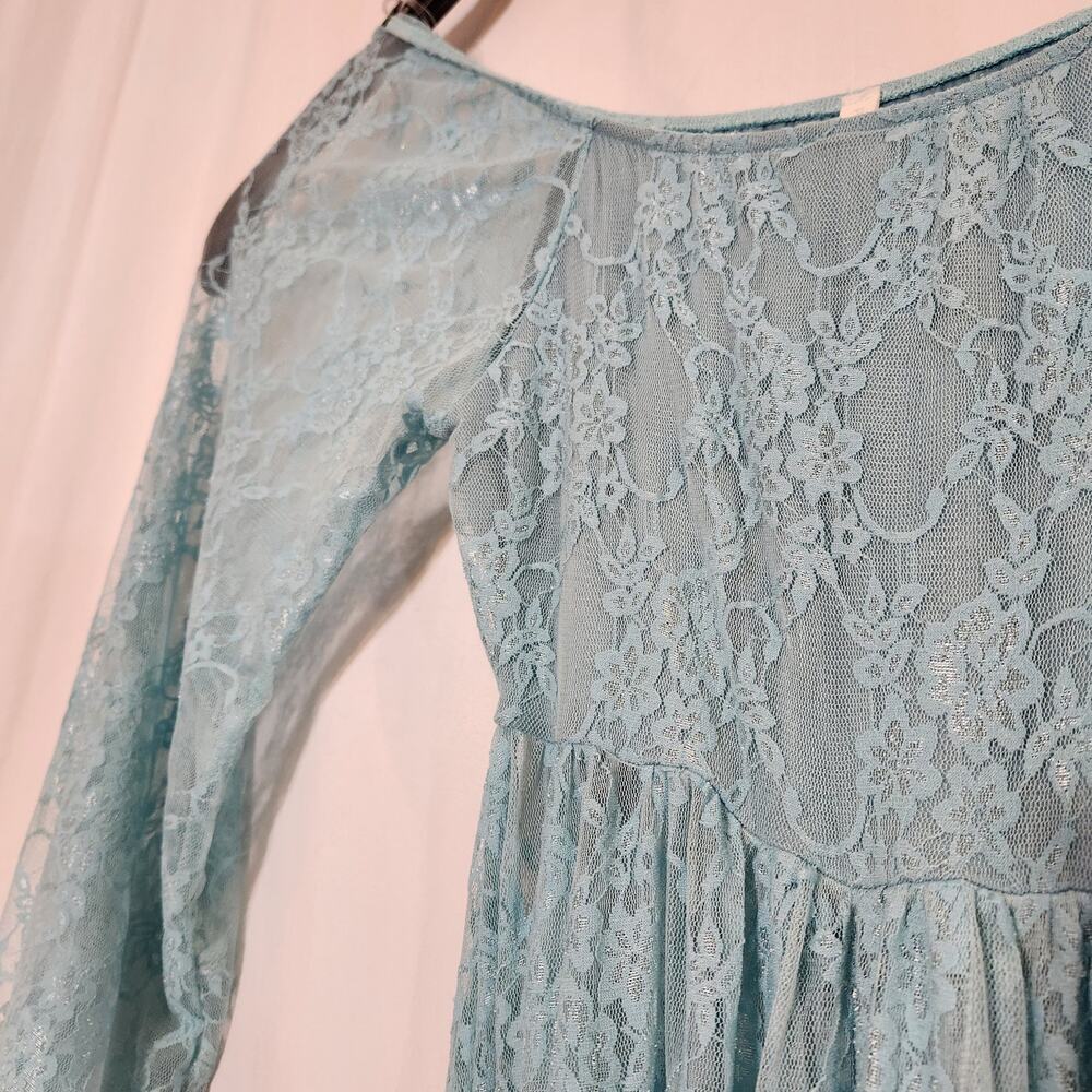 PINK BLUSH Aqua Sheer Lace Photo Shoot Off Shoulder Maternity Small S FLAWED - Picture 5 of 7